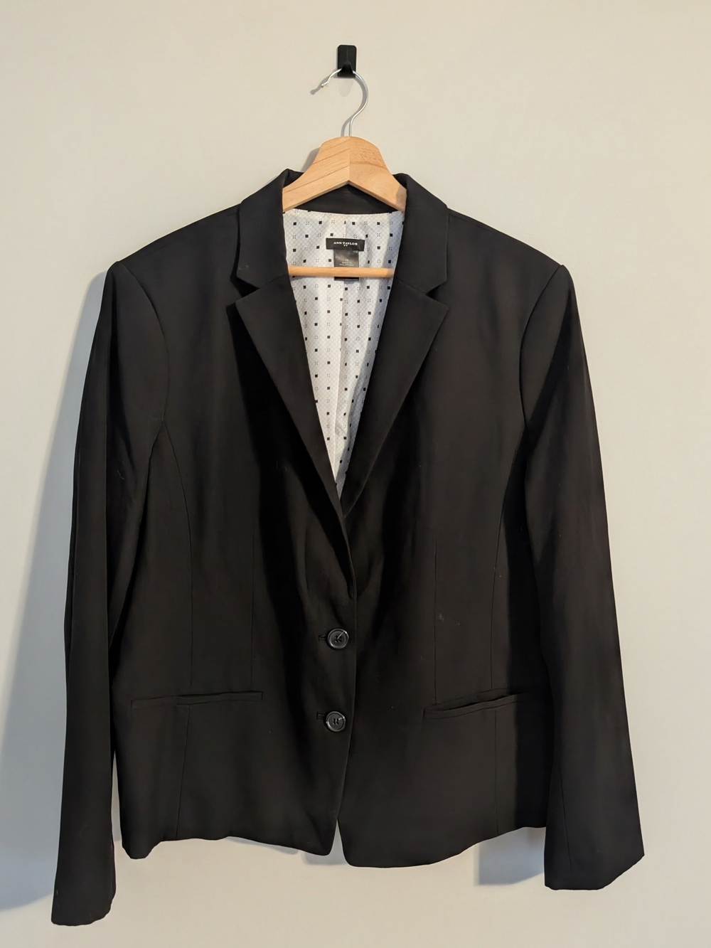 Ann Taylor Black Tailored Two-Button Blazer